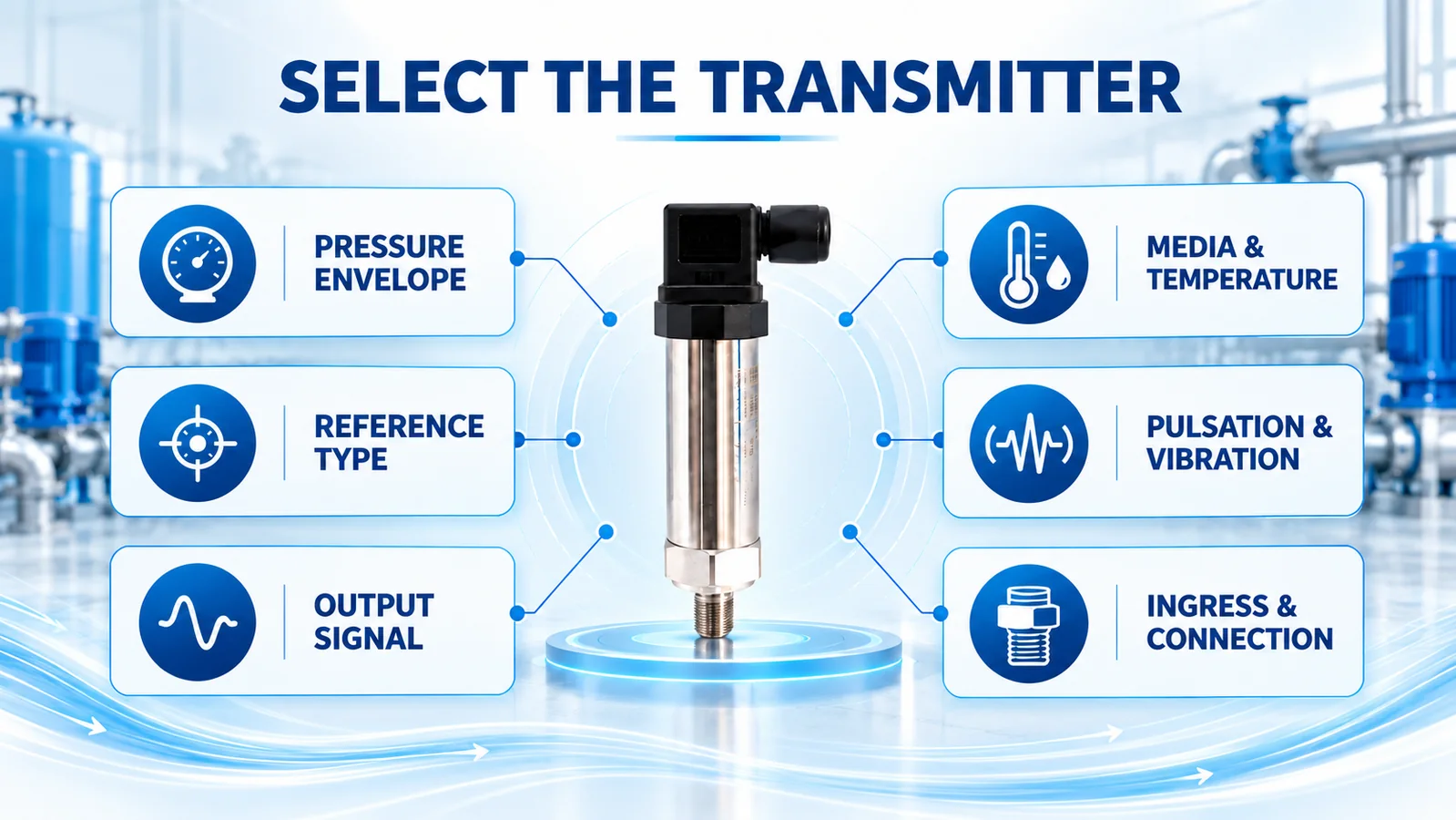 AI checklist for selecting a pressure transmitter for an air compressor system